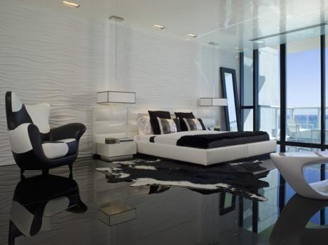 Thiết kế giường ngủ với gam màu đen, trắng | Phố Đá Đẹp